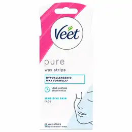 Veet Pure Cold Wax Strips Face 20s